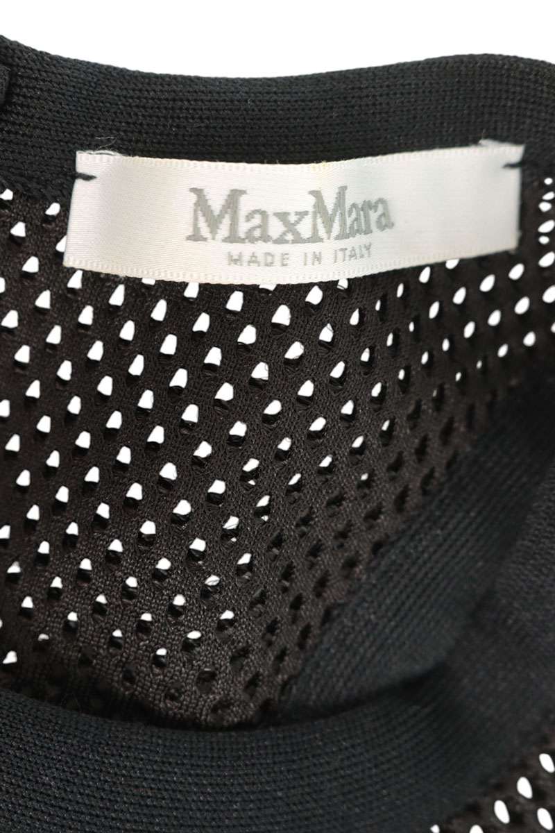Max Mara Black Polyester Mesh Tank Top Size S