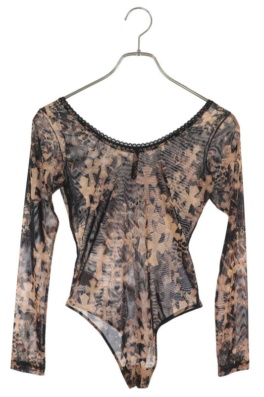 Chrome Hearts Cross Sheer Long Sleeve Bodysuit Size XS
