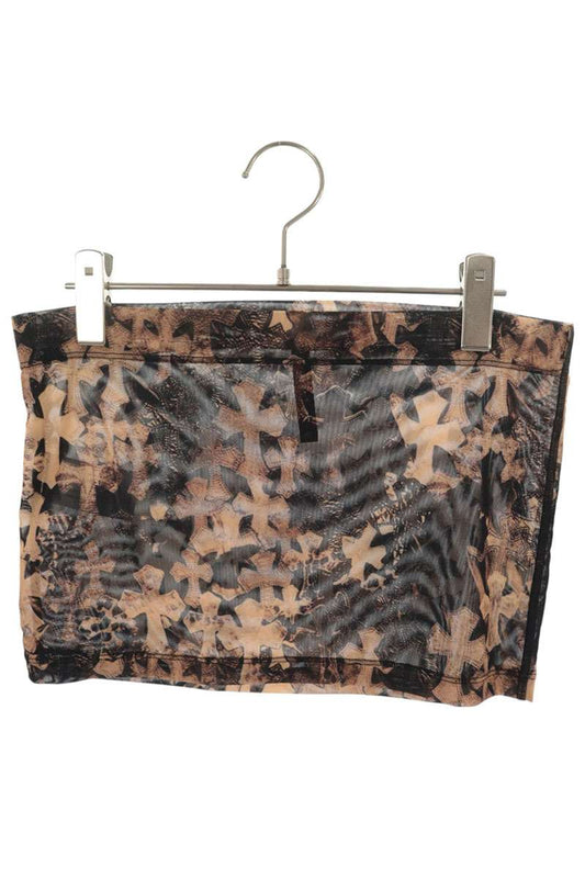 Chrome Hearts Sheer Cross Pattern Tube Top & Black Size S