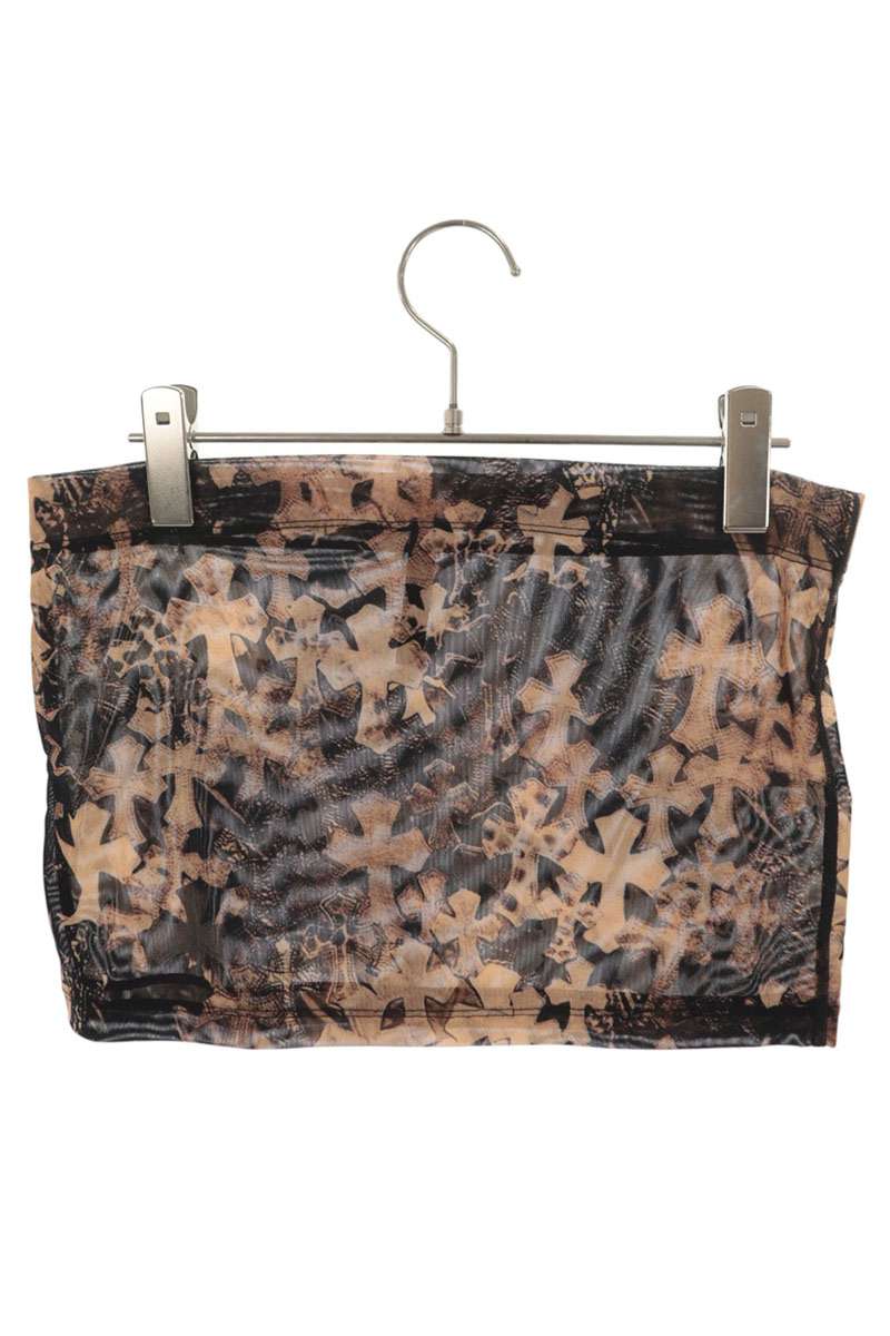 Chrome Hearts Sheer Cross Pattern Tube Top & Black Size S
