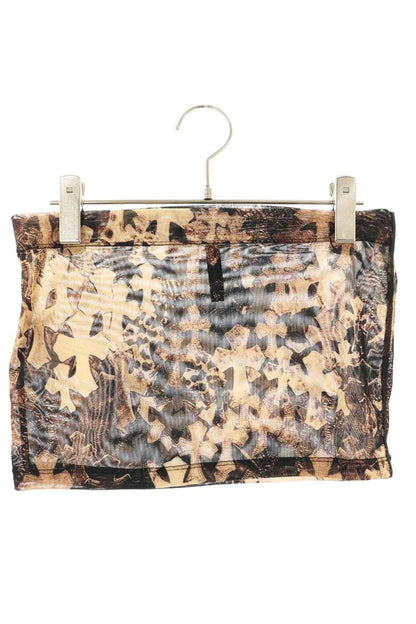 Chrome Hearts Sheer Cross Pattern Top Brown/Black Size XS