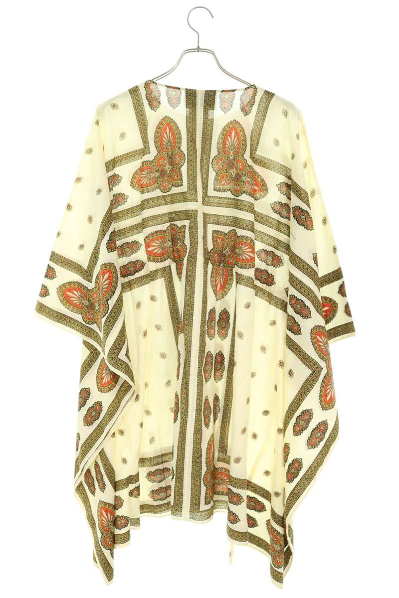 Gucci Beige Patterned Cotton Poncho Size 40