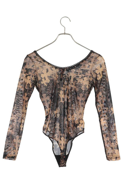 Chrome Hearts Cross Print Sheer Long Sleeve Brown Black Size XS