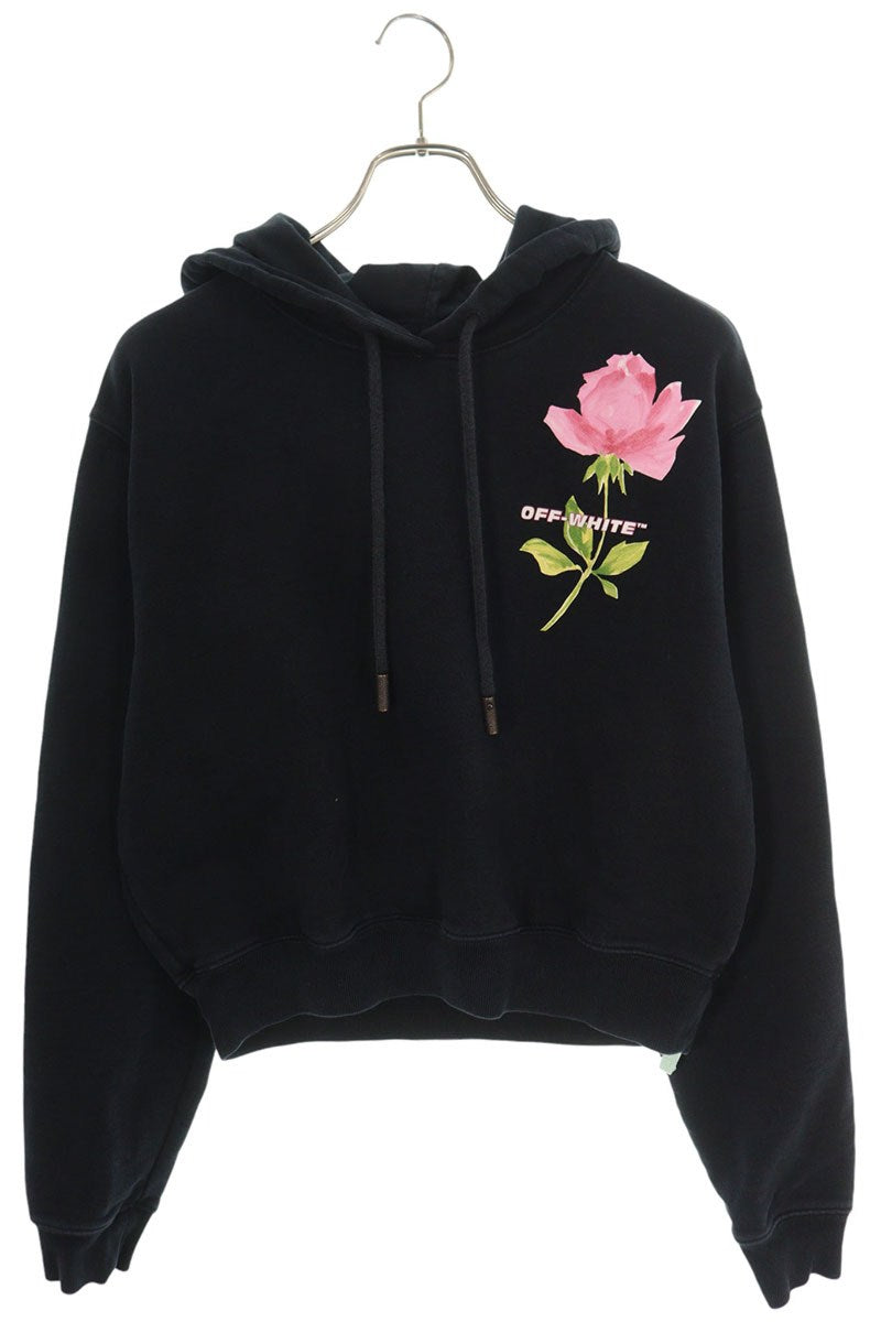 Off-White Logo Print Cropped Hoodie 19SS Size S