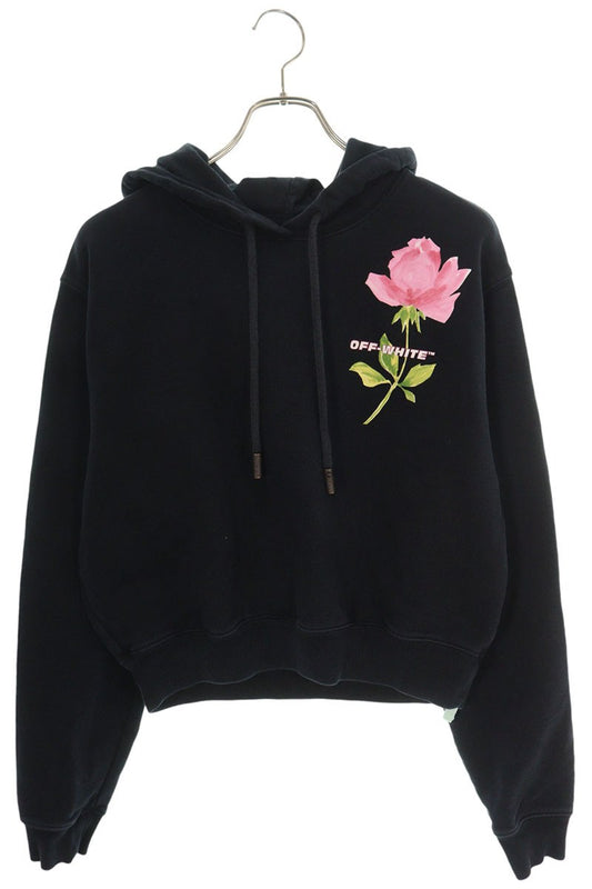 Off-White Logo Print Cropped Hoodie 19SS Size S