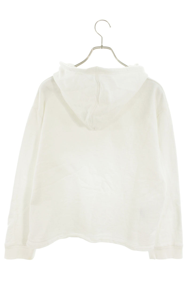 Prada Short Crop Triangle Patch Hoodie White Size XS