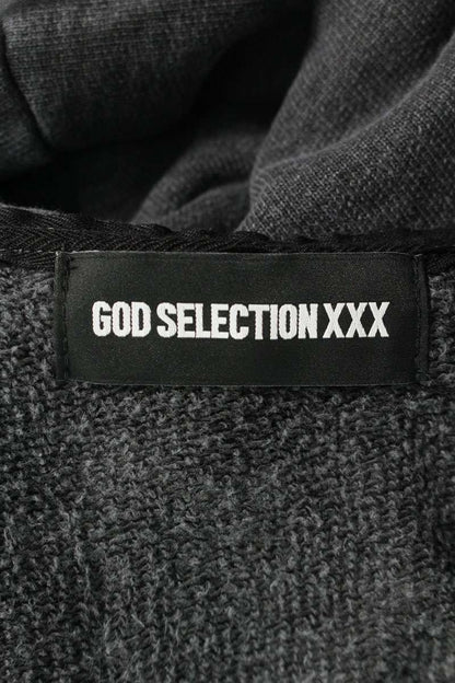 Japanese Brand Sleeveless Zip Cotton Hoodie Black Size FREE