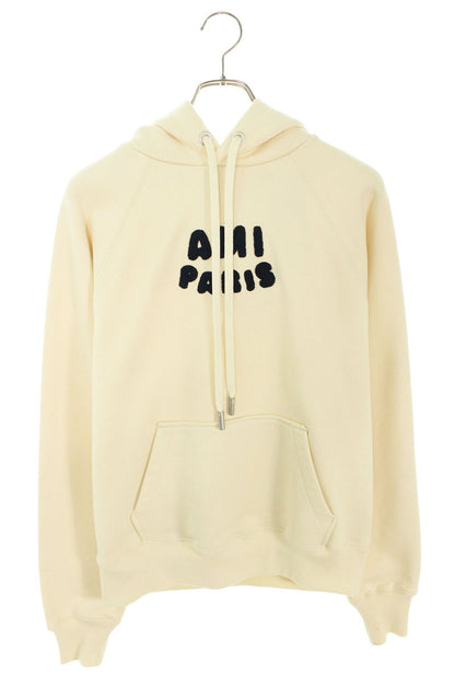 AMI Front Logo Pullover Hoodie Off-White Size S