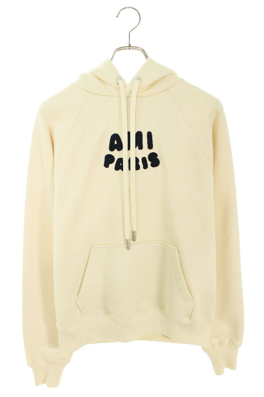 AMI Front Logo Pullover Hoodie Off-White Size S
