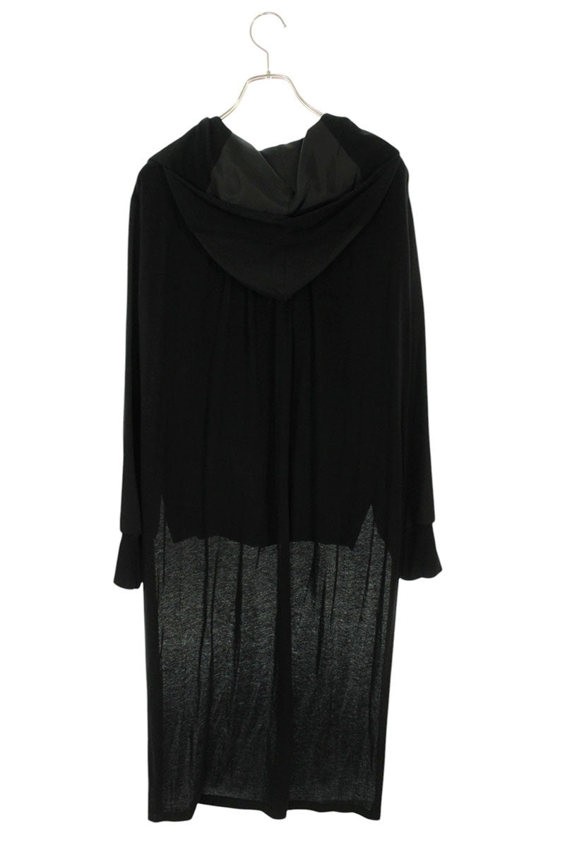 Yohji Yamamoto Asymmetrical Slit Wool Hoodie Black Size 1