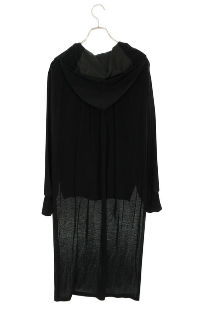 Yohji Yamamoto Asymmetrical Slit Wool Hoodie Black Size 1