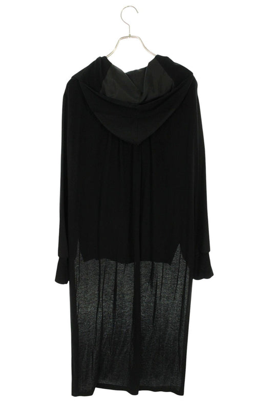 Yohji Yamamoto Asymmetrical Slit Wool Hoodie Black Size 1