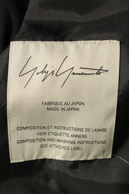 Yohji Yamamoto Asymmetrical Slit Wool Hoodie Black Size 1