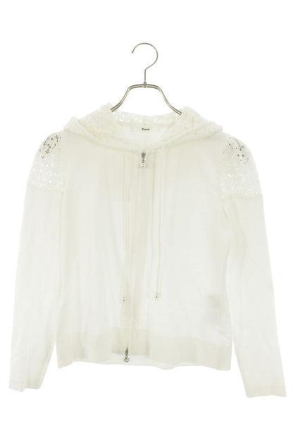 Vintage White Flower Lace Zip-Up Hoodie Size 36