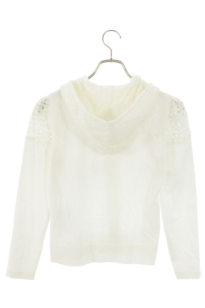Vintage White Flower Lace Zip-Up Hoodie Size 36