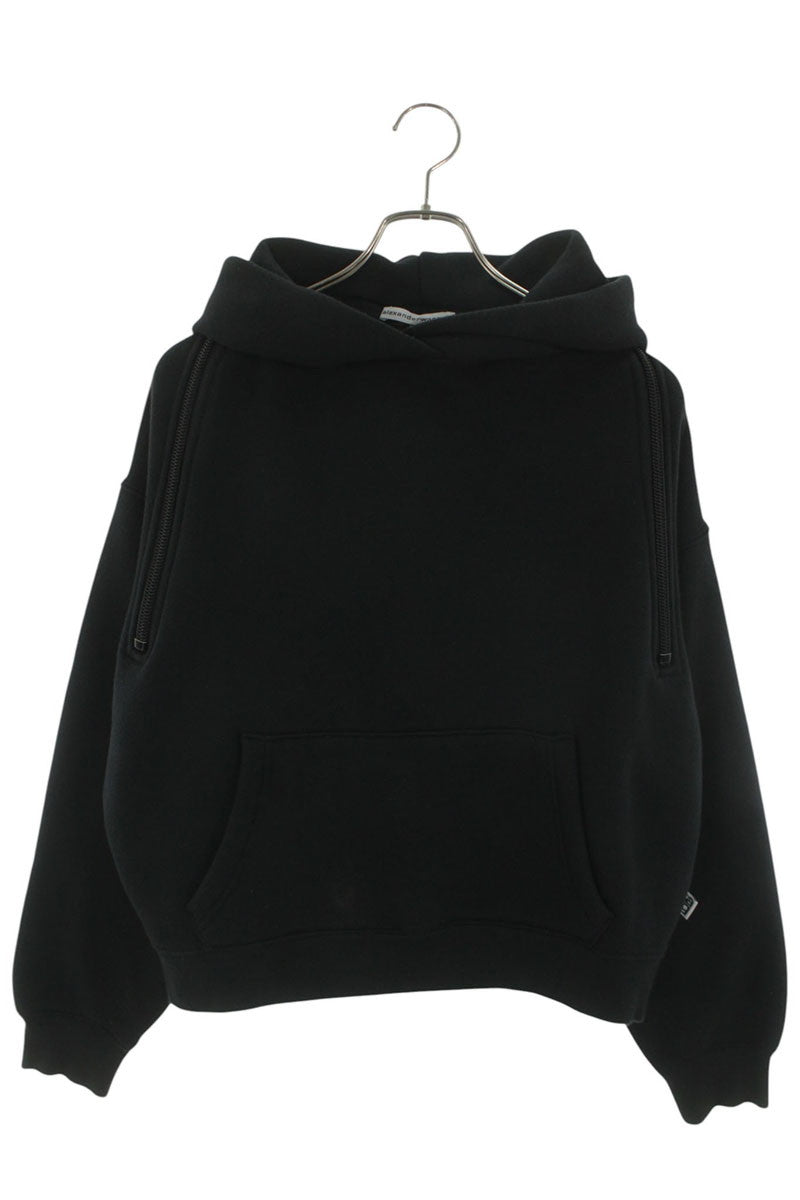 Alexander Wang Zip Design Pullover Hoodie Black Size XS