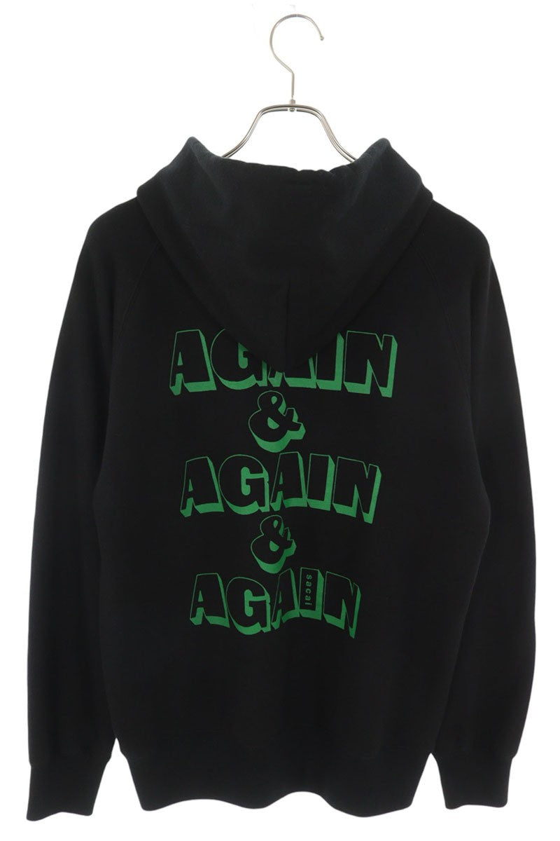 Sacai AGAIN Back Print Pullover Hoodie Size 1
