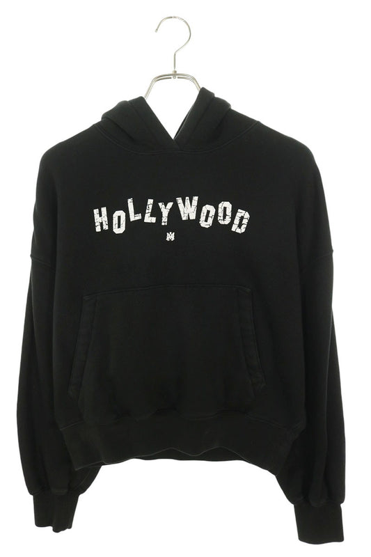 Amiri MA Hollywood Logo Cropped Pullover Hoodie Size S