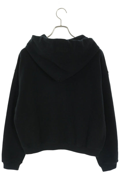 VETEMENTS Double Zip-Up Logo Embroidered Hoodie Black Size L