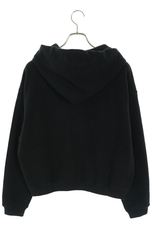 VETEMENTS Double Zip-Up Logo Embroidered Hoodie Black Size L