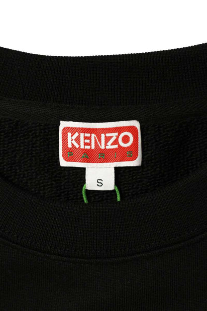 Kenzo Embroidered Logo Cotton Sweatshirt Black Red Size S