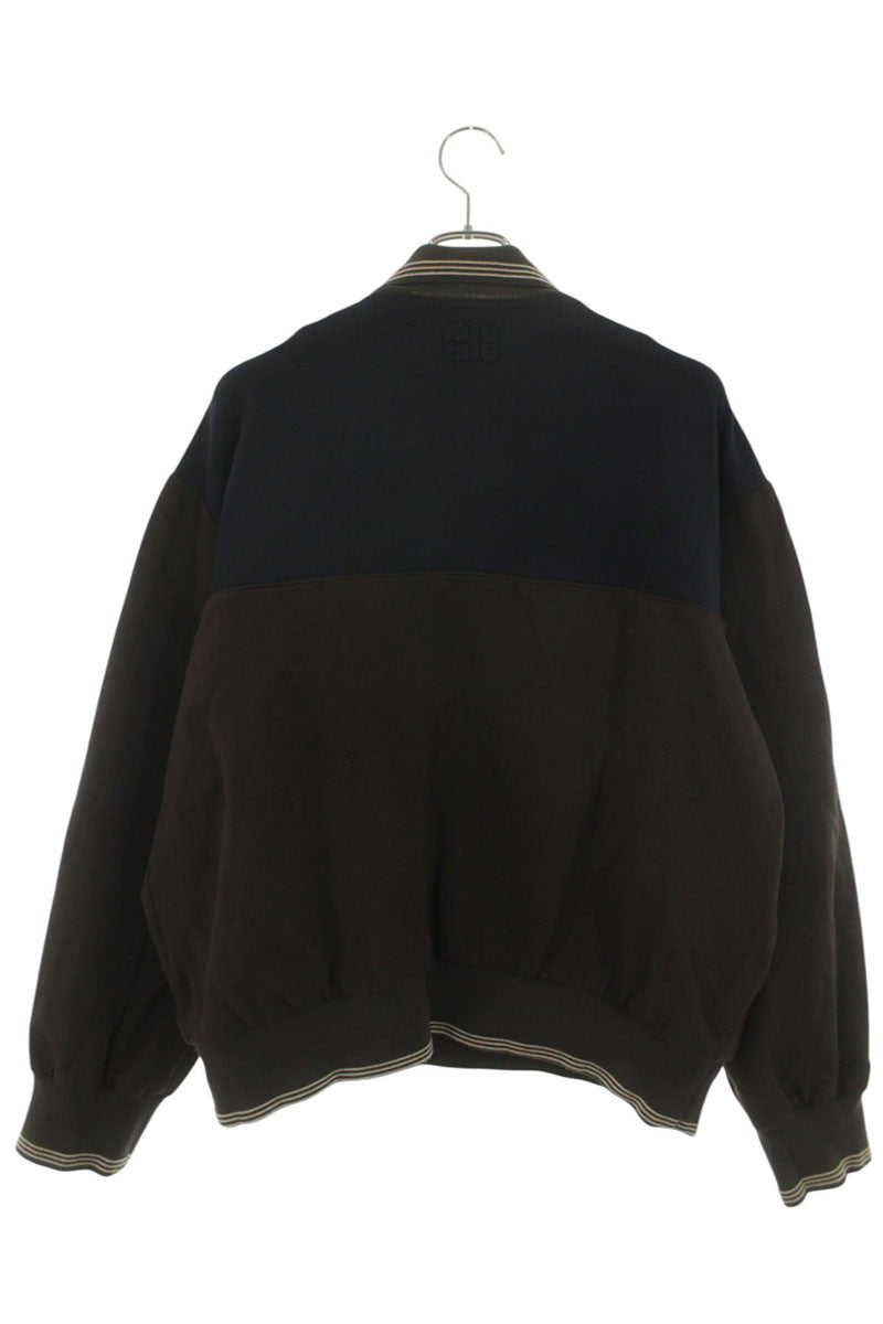 Miu Miu 25AW Brown Navy Unique Zip Polo Sweatshirt Size L