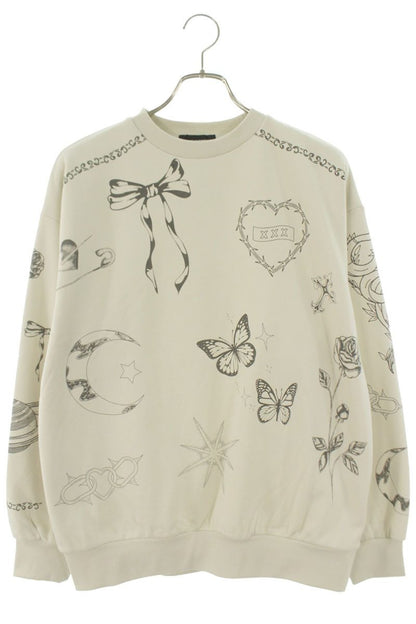 Japanese Brand Tattoo Logo Print Sweatshirt White Size FREE