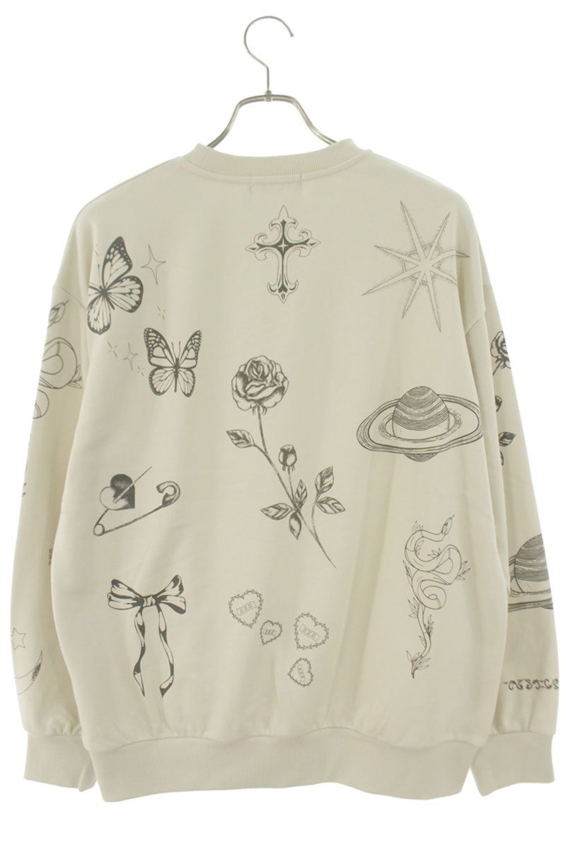 Japanese Brand Tattoo Logo Print Sweatshirt White Size FREE
