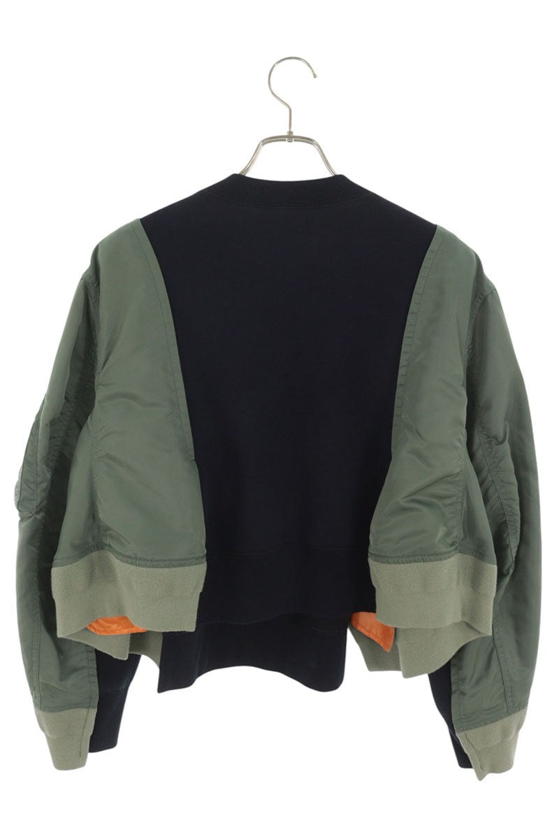Sacai Green Nylon Twill Sponge Sweatshirt Size 3