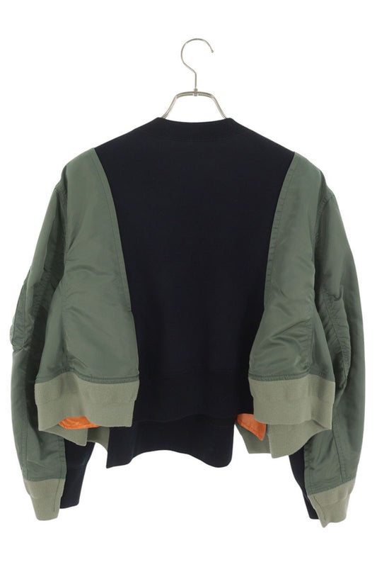 Sacai Green Nylon Twill Sponge Sweatshirt Size 3