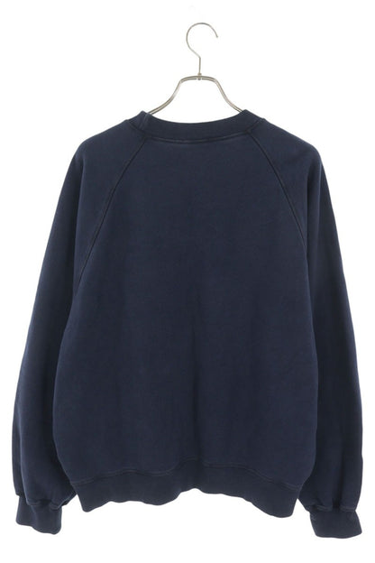 Miu Miu Logo Crew Neck Cotton Sweatshirt Navy Size S