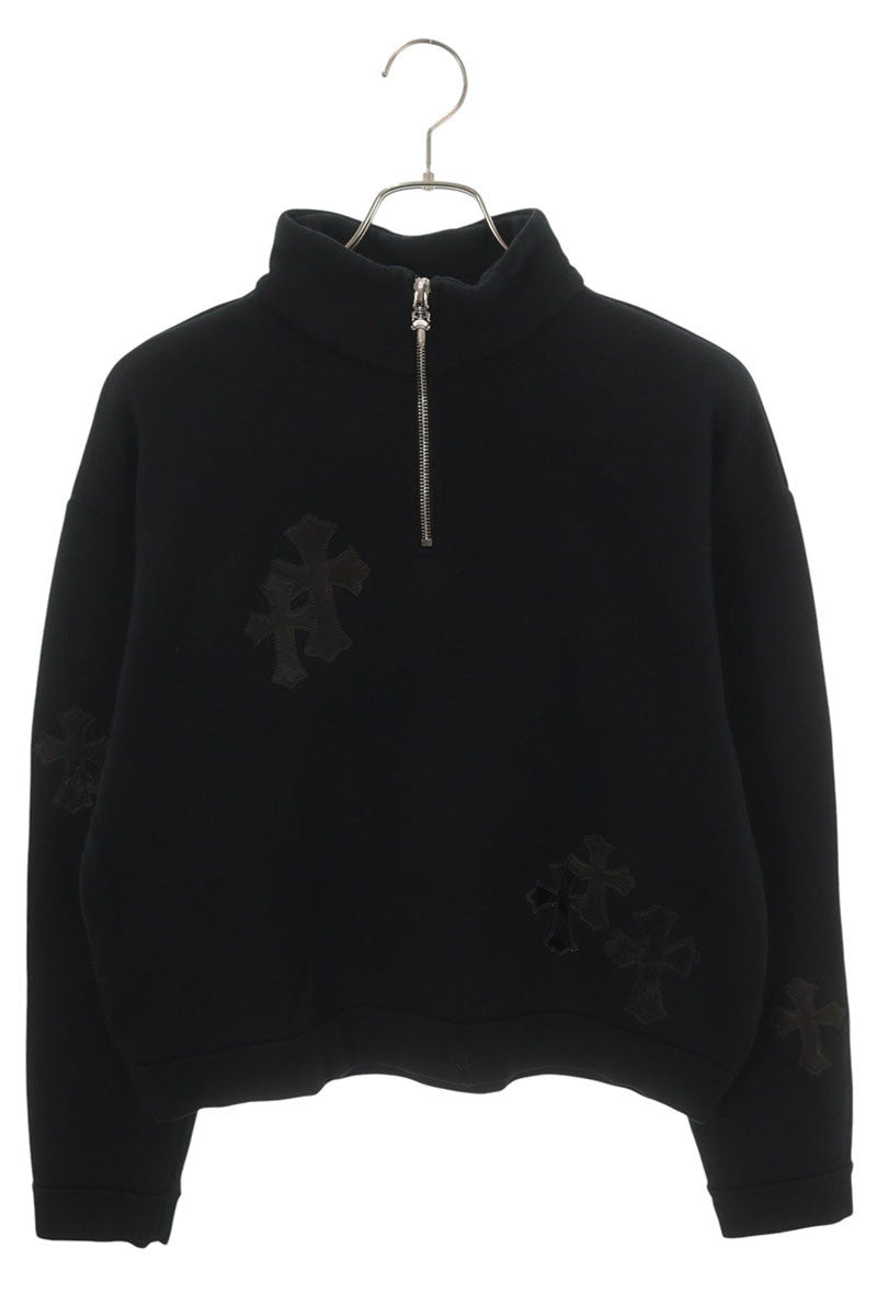 Chrome Hearts Y NOT Calf Hair Half-Zip Sweatshirt Size S