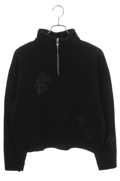 Chrome Hearts Y NOT Calf Hair Half-Zip Sweatshirt Size S