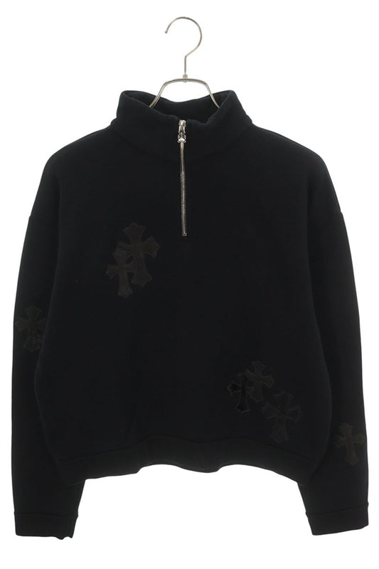 Chrome Hearts Y NOT Calf Hair Half-Zip Sweatshirt Size S