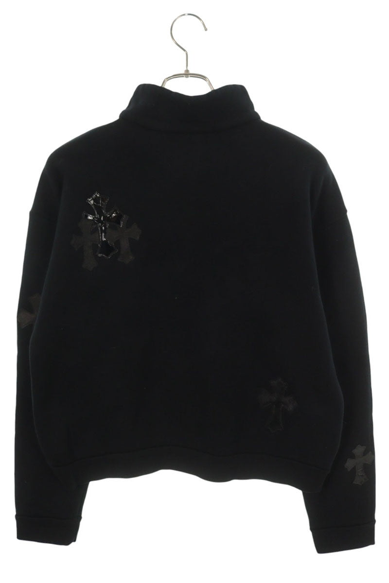 Chrome Hearts Y NOT Calf Hair Half-Zip Sweatshirt Size S