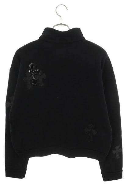 Chrome Hearts Y NOT Calf Hair Half-Zip Sweatshirt Size S