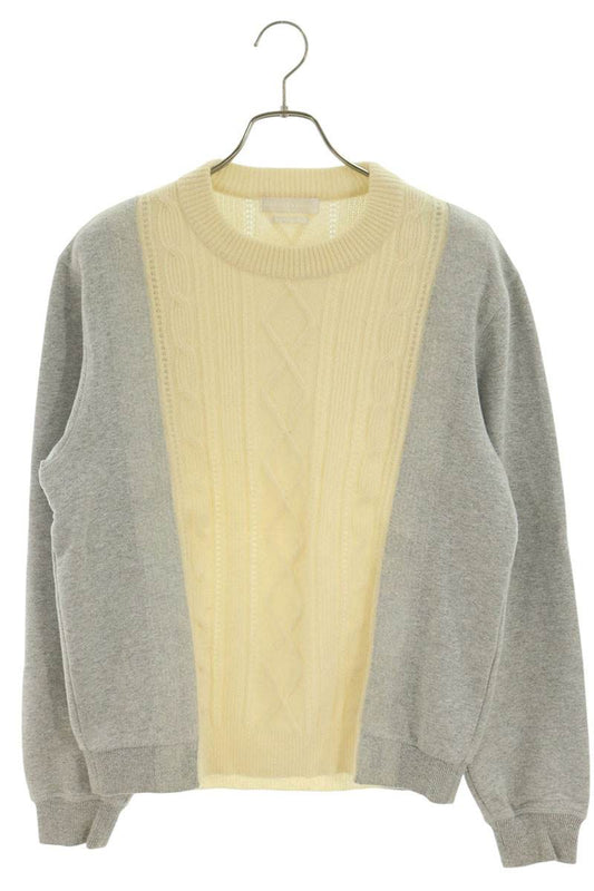 Alexander McQUEEN Cable Knit Sweatshirt Gray Size S