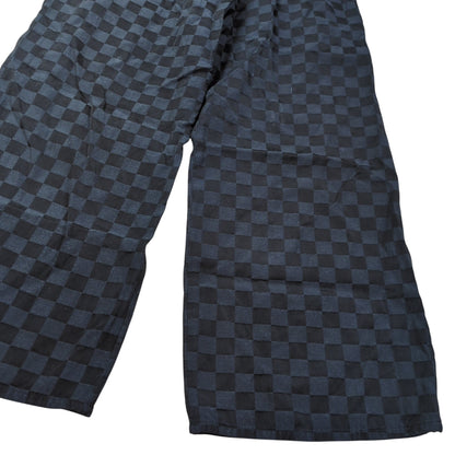 Limi Feu Black Block Check Wide Easy Cotton Pants Size S