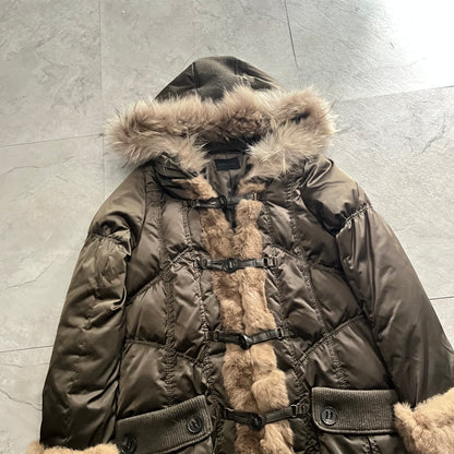Vintage Green Faux Fur Jacket Size 02