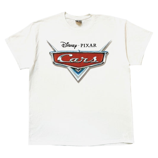 Disney Pixar CARS Movie Logo White T-Shirt Size L