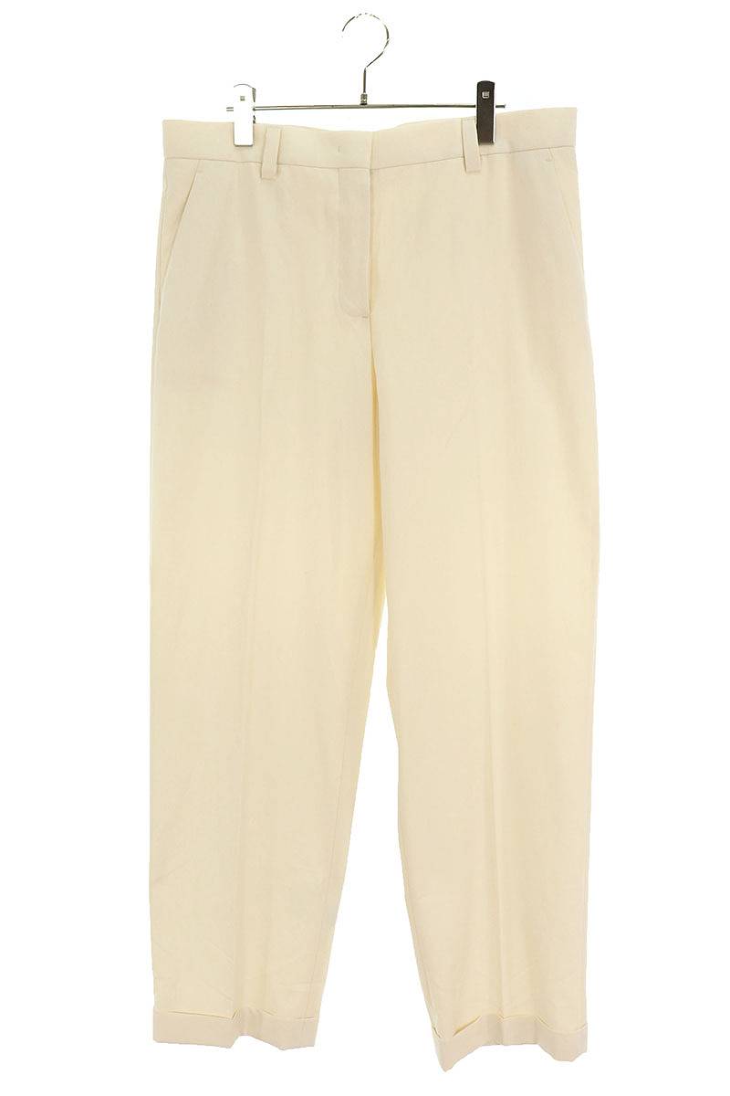 Miu Miu 24SS White Canvas Logo Cotton Pants Size 42