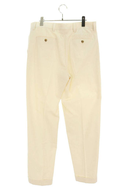 Miu Miu 24SS White Logo Canvas Pants Button Fly Size 40