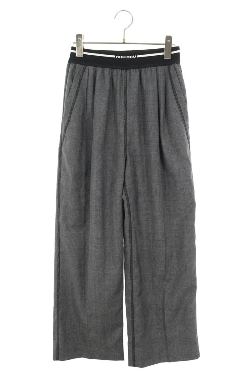 Miu Miu 25SS Waist Logo Embroidered Glen Plaid Pants Size 38