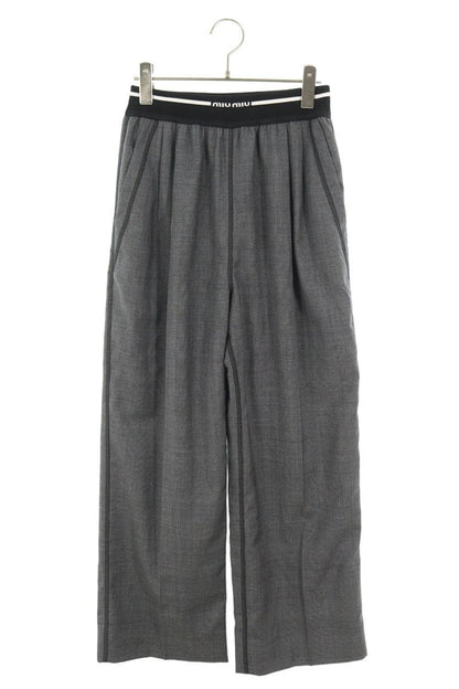 Miu Miu 25SS Waist Logo Embroidered Glen Plaid Pants Size 38