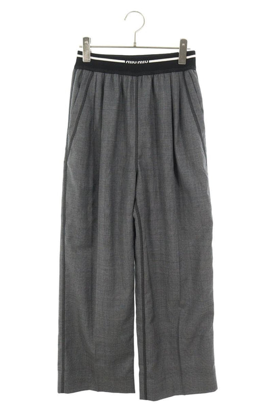 Miu Miu 25SS Waist Logo Embroidered Glen Plaid Pants Size 38