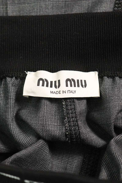 Miu Miu 25SS Waist Logo Embroidered Glen Plaid Pants Size 38