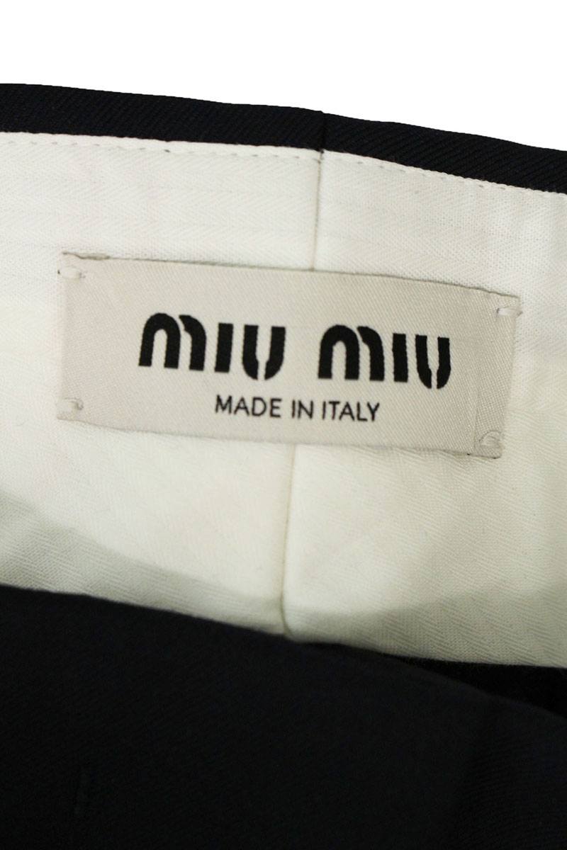 Miu Miu 25SS Batavia Wool Navy Pants Size 42