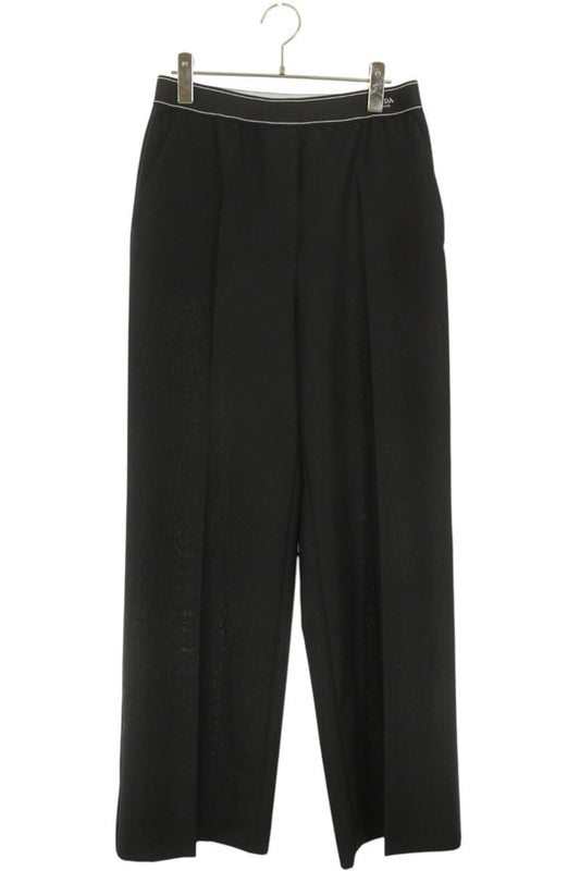 Prada Waist Logo Embroidered Mohair Wool Slacks Size 42