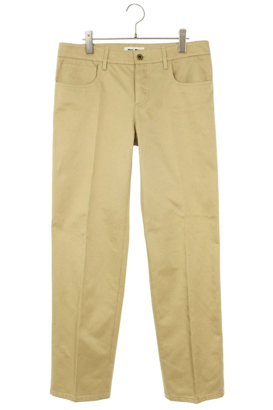 Miu Miu Green Back Logo Cotton Chino Pants Size 40