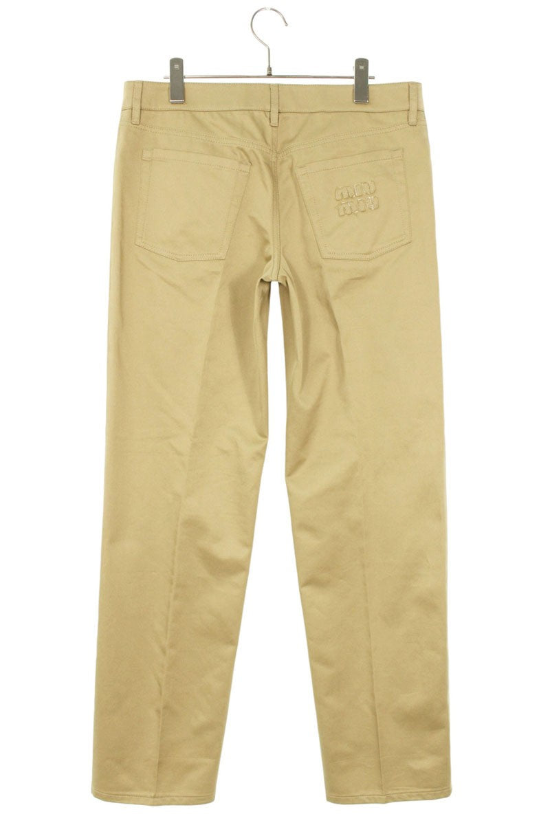 Miu Miu Green Back Logo Cotton Chino Pants Size 40